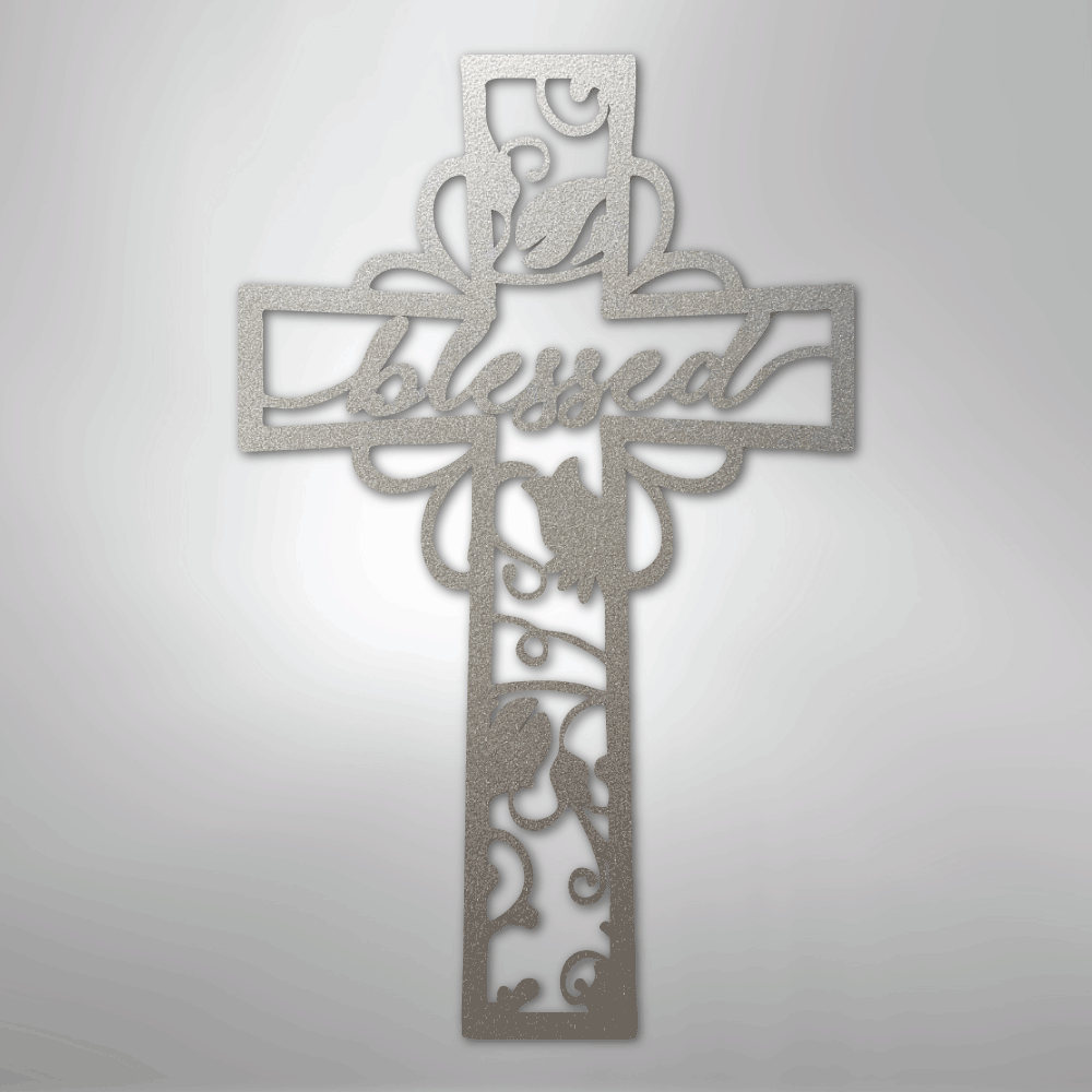Blessed Cross - Steel Sign - Kim’s Signature Beauty & Accessories