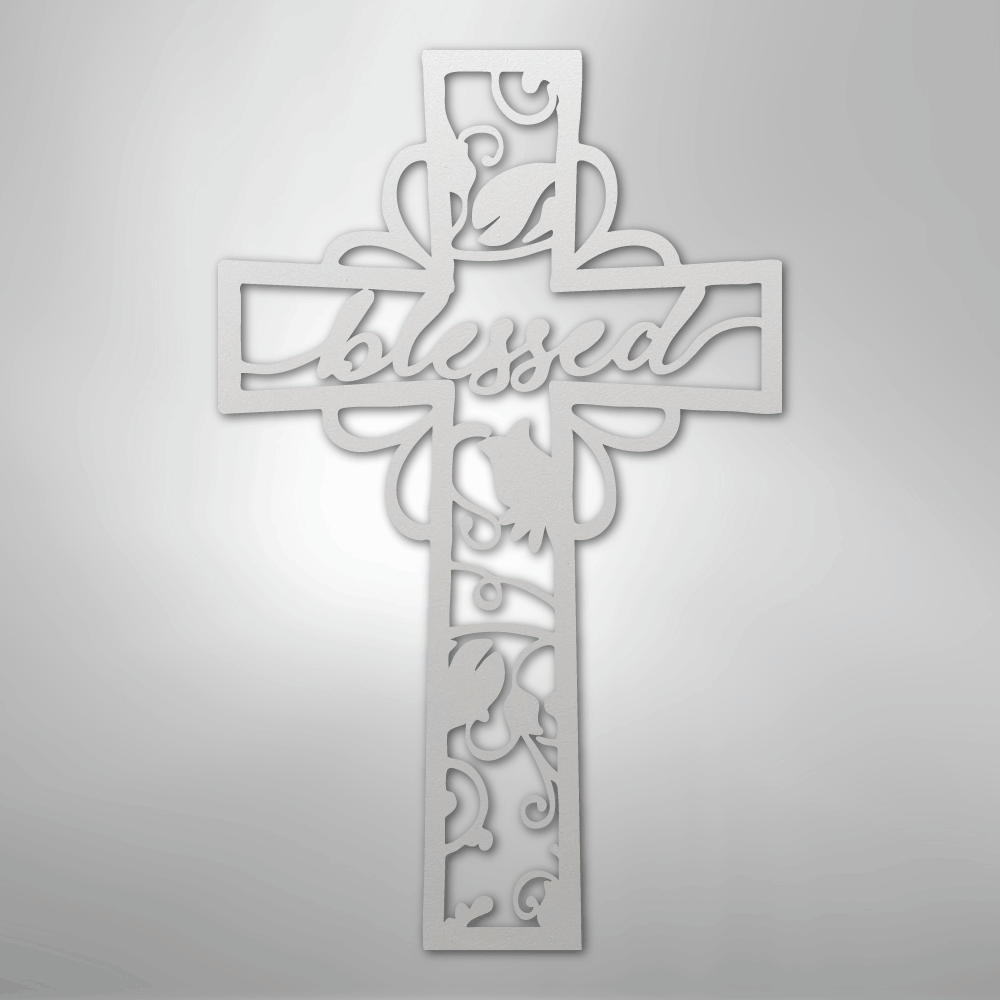 Blessed Cross - Steel Sign - Kim’s Signature Beauty & Accessories