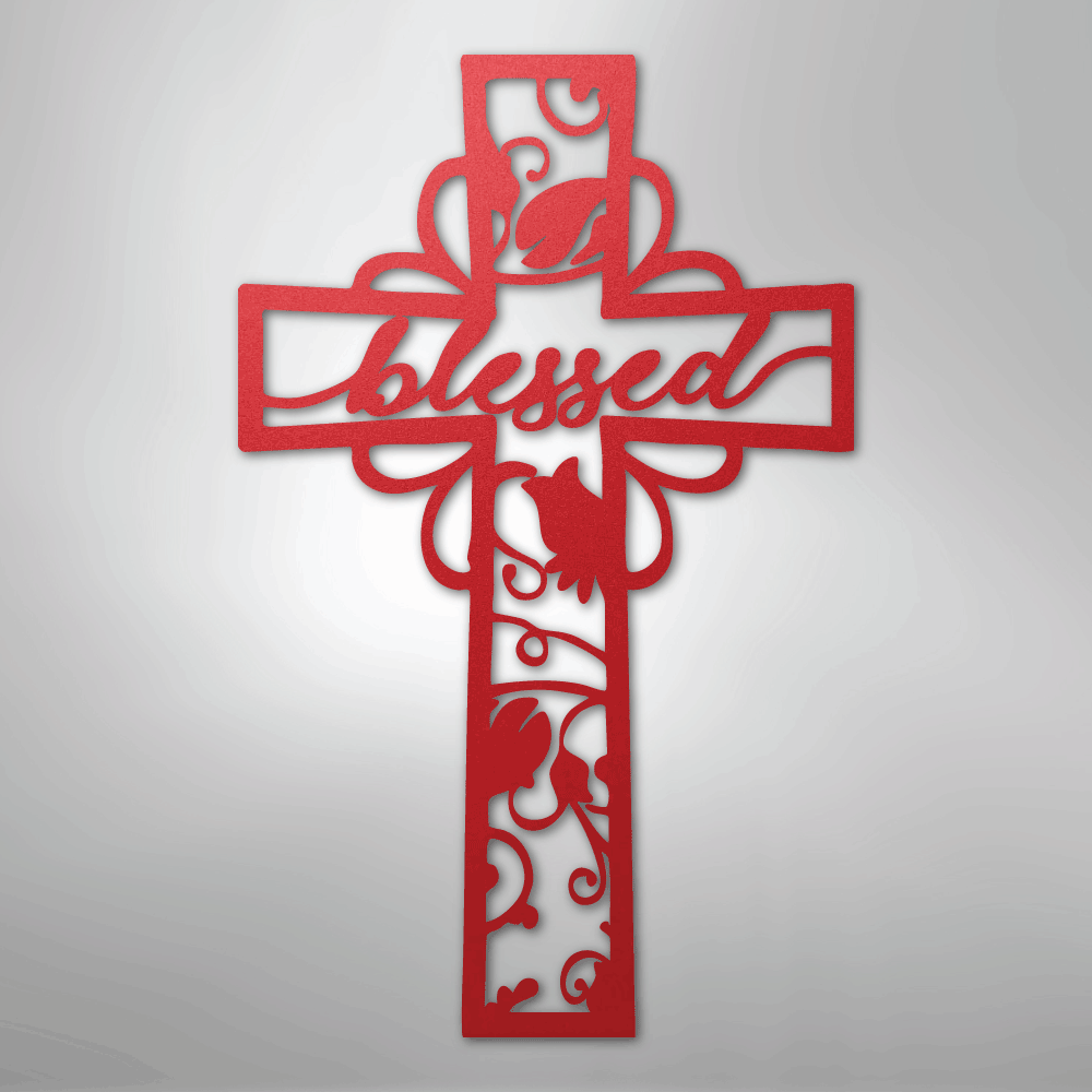 Blessed Cross - Steel Sign - Kim’s Signature Beauty & Accessories