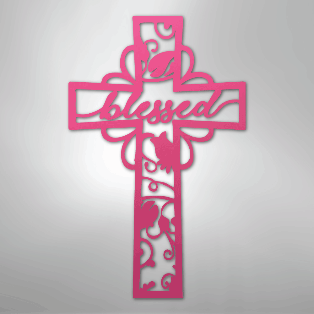 Blessed Cross - Steel Sign - Kim’s Signature Beauty & Accessories