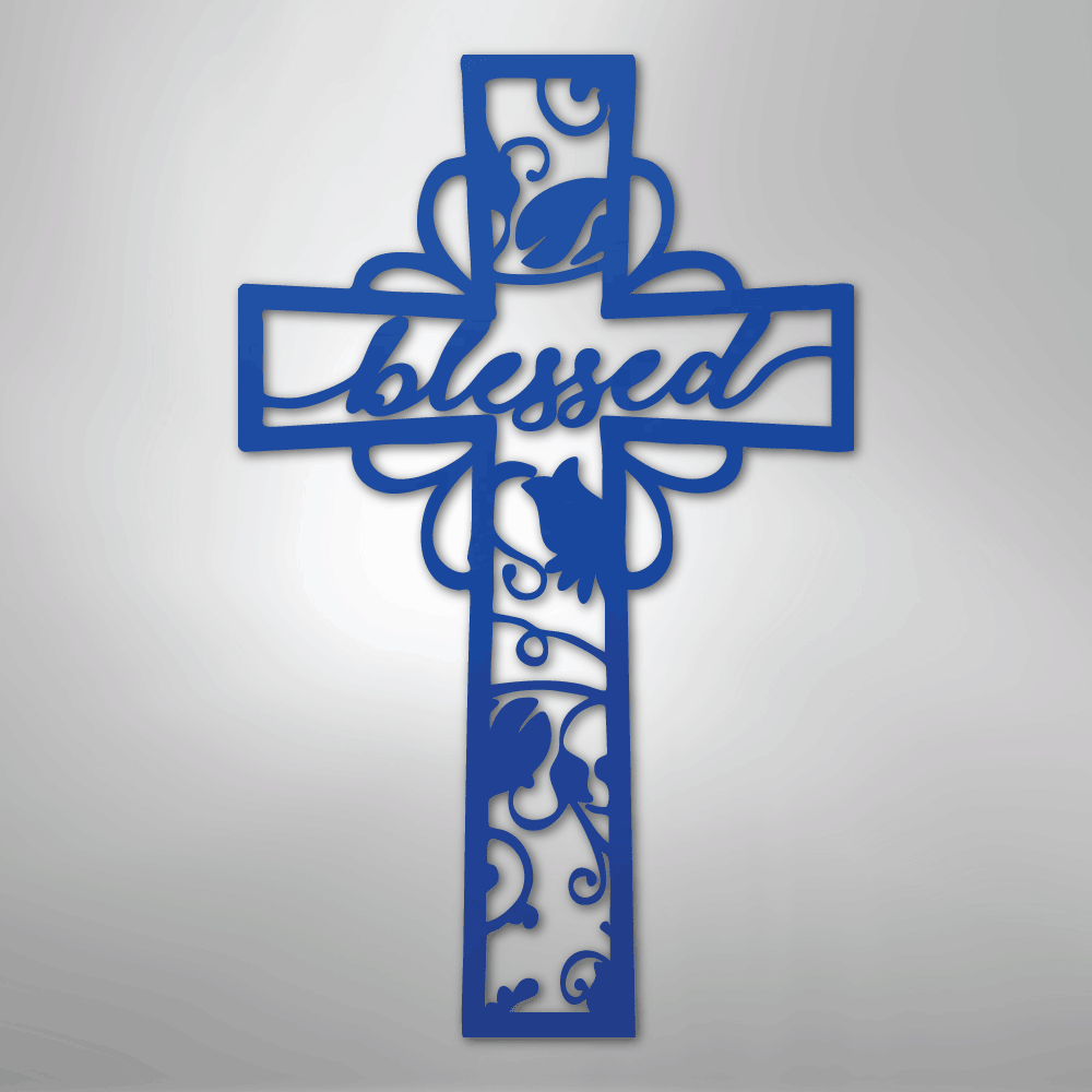 Blessed Cross - Steel Sign - Kim’s Signature Beauty & Accessories