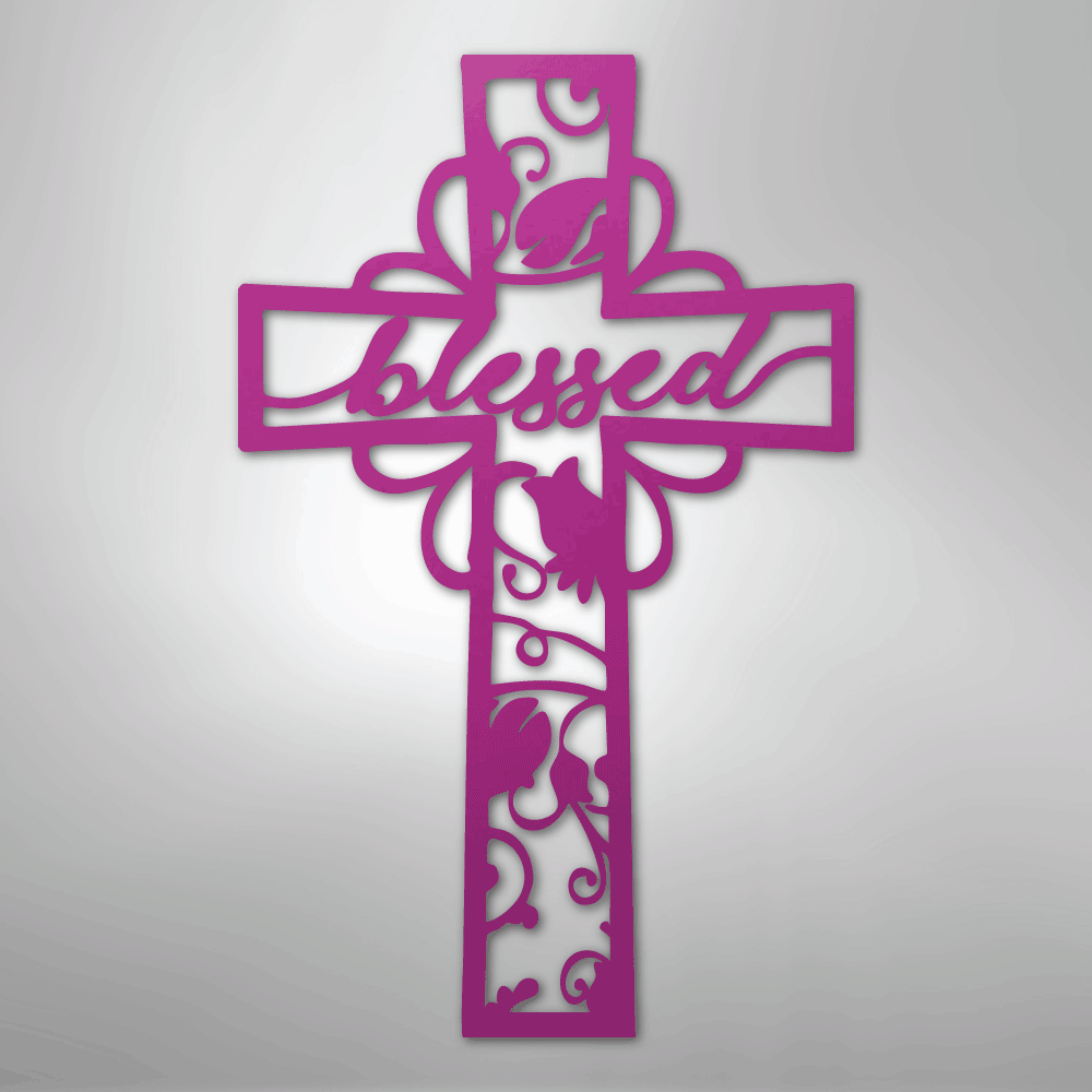 Blessed Cross - Steel Sign - Kim’s Signature Beauty & Accessories