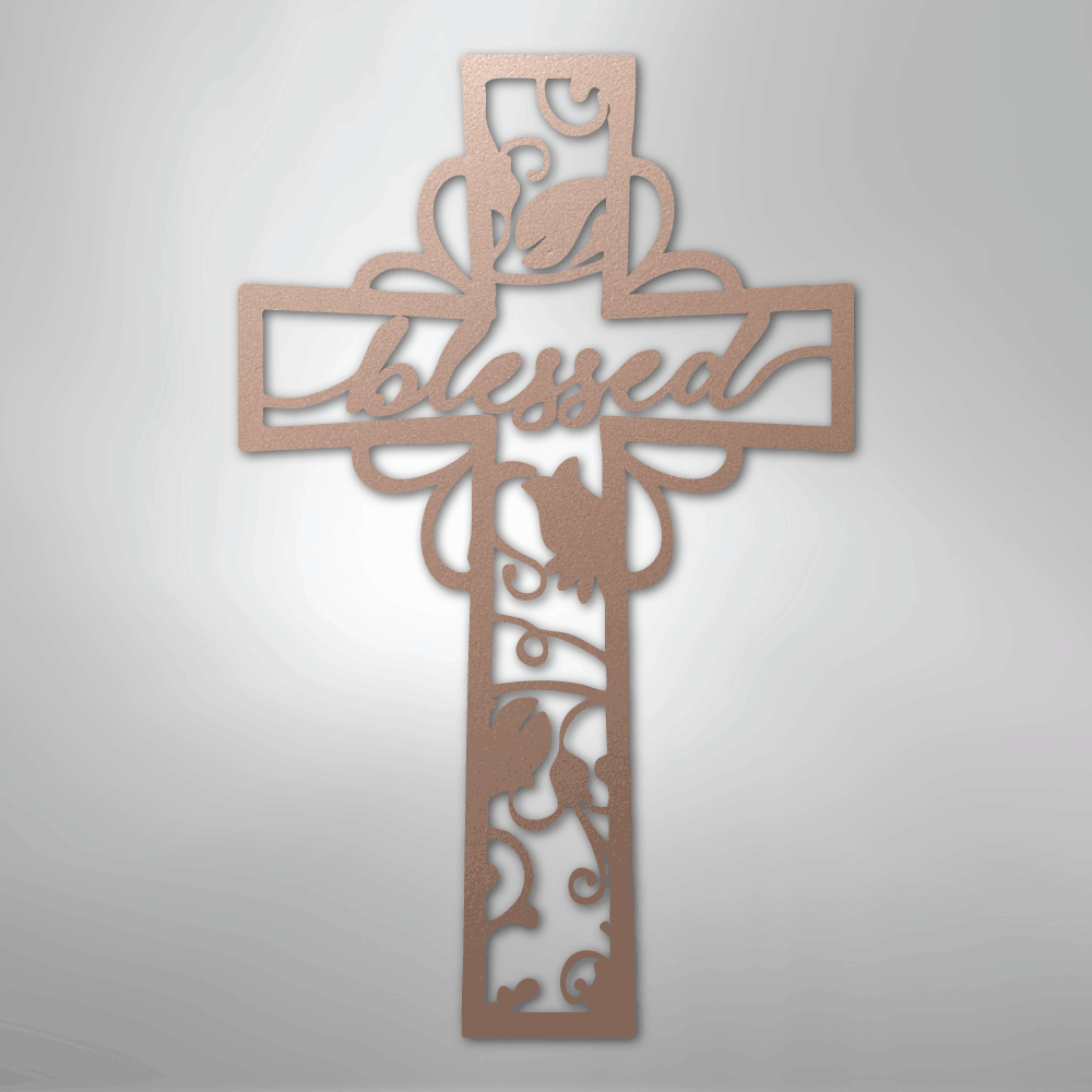 Blessed Cross - Steel Sign - Kim’s Signature Beauty & Accessories