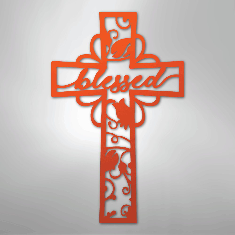 Blessed Cross - Steel Sign - Kim’s Signature Beauty & Accessories