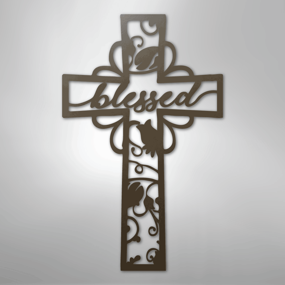 Blessed Cross - Steel Sign - Kim’s Signature Beauty & Accessories