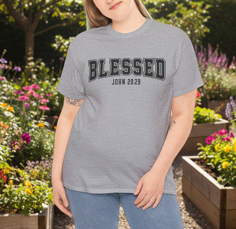 Blessed John 20:29 Christian Faith Tee - Kim’s Signature Beauty & Accessories