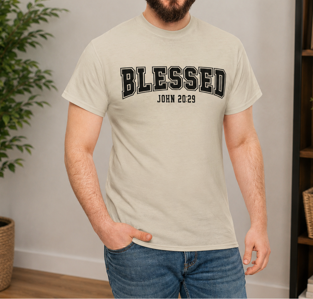 Blessed John 20:29 Christian Faith Tee - Kim’s Signature Beauty & Accessories