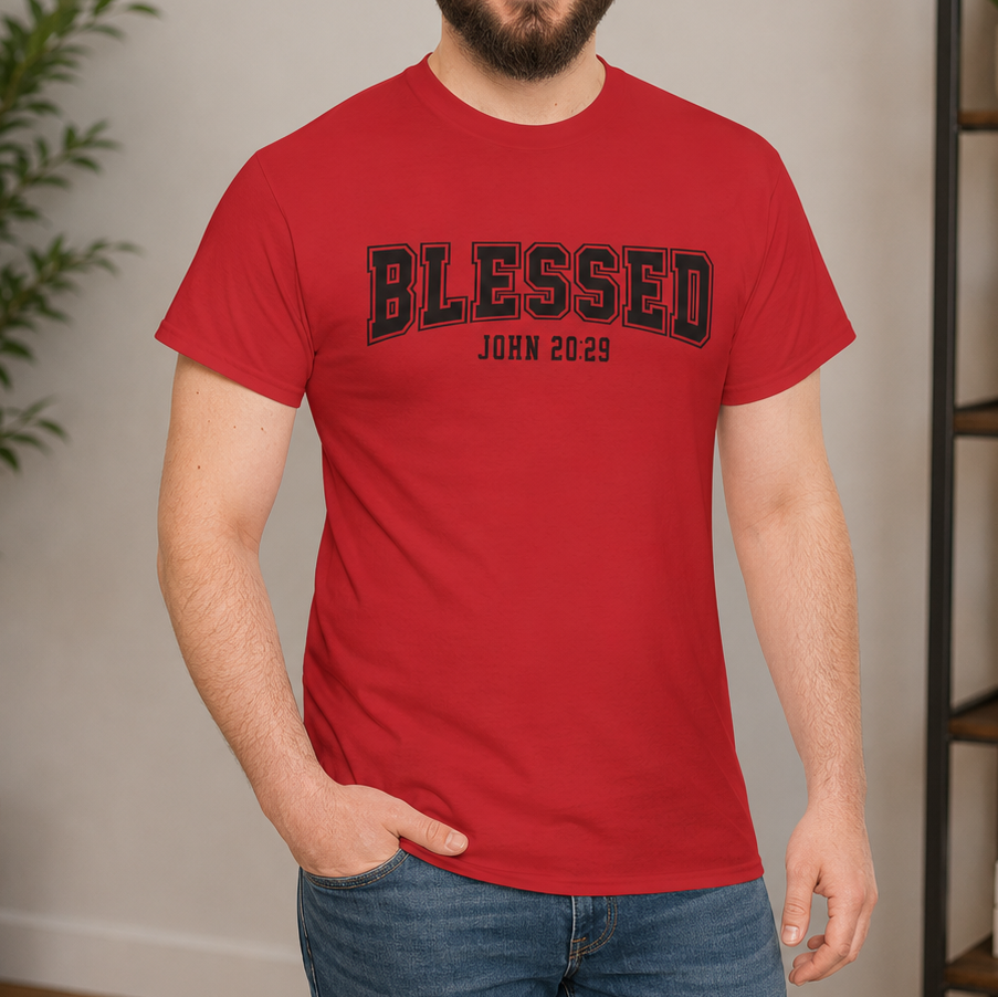 Blessed John 20:29 Christian Faith Tee - Kim’s Signature Beauty & Accessories