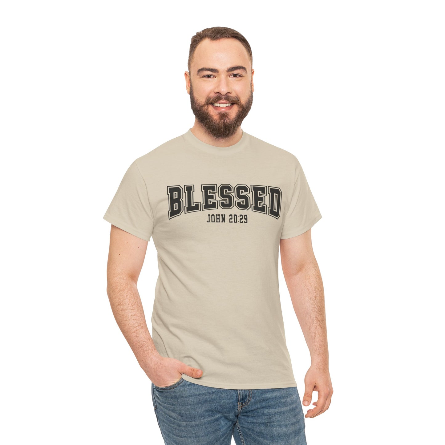 Blessed John 20:29 Unisex Heavy Cotton Tee - Kim’s Signature Beauty & Accessories    