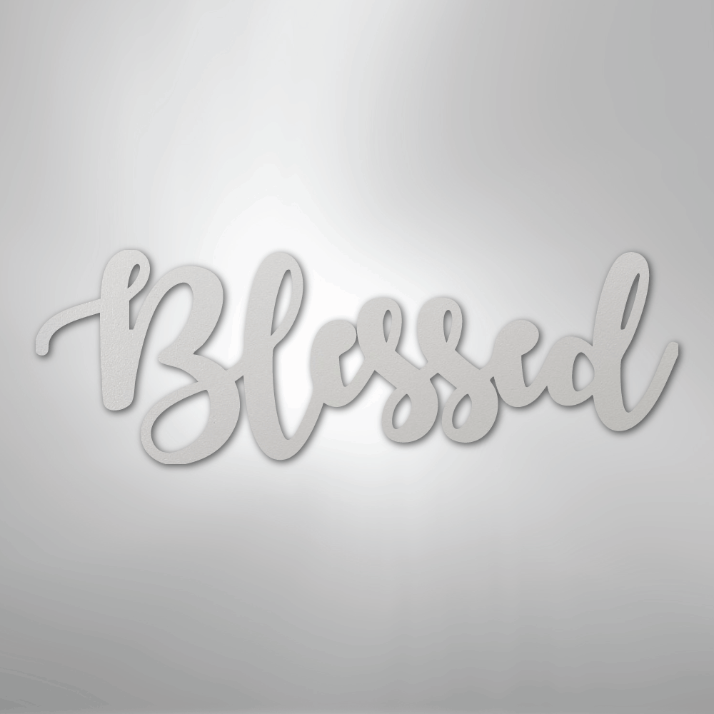 Blessed Script - Steel Sign - Kim’s Signature Beauty & Accessories