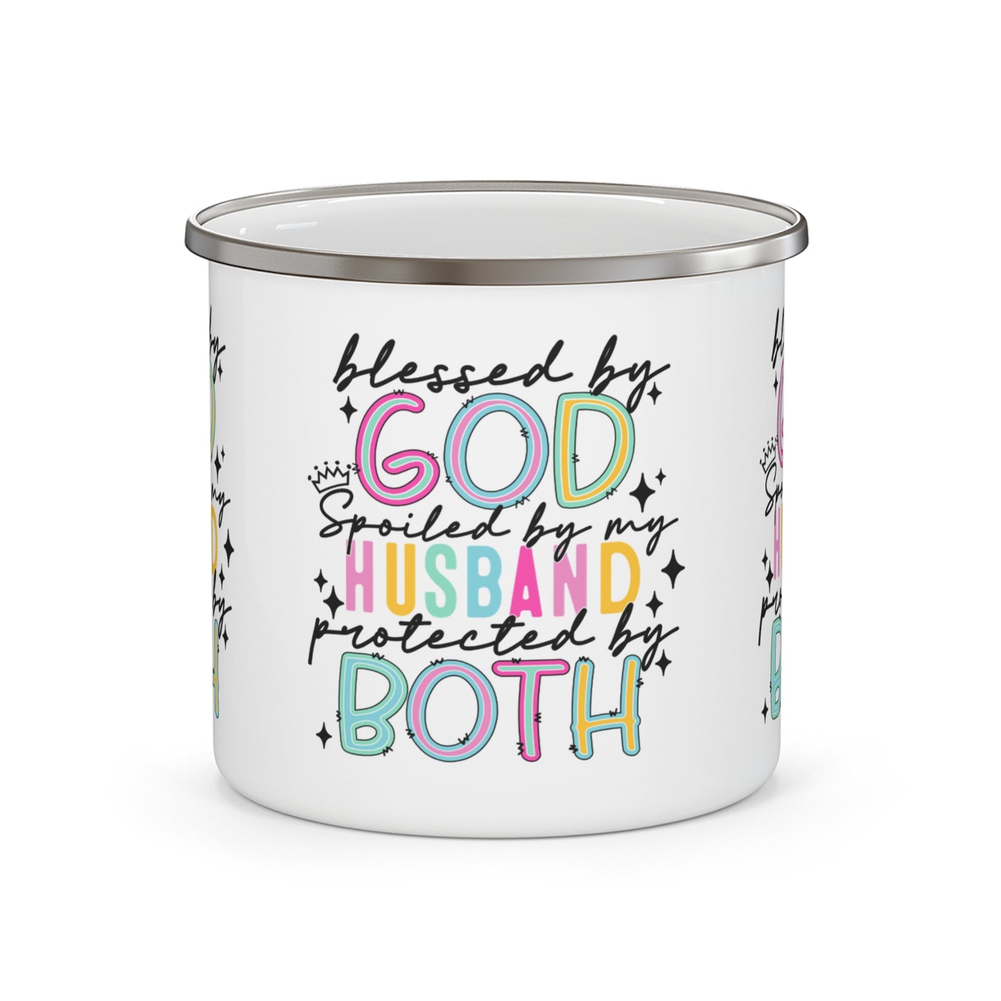 Blessed & Spoiled Enamel Camping Mug - Kim’s Signature Beauty & Accessories    