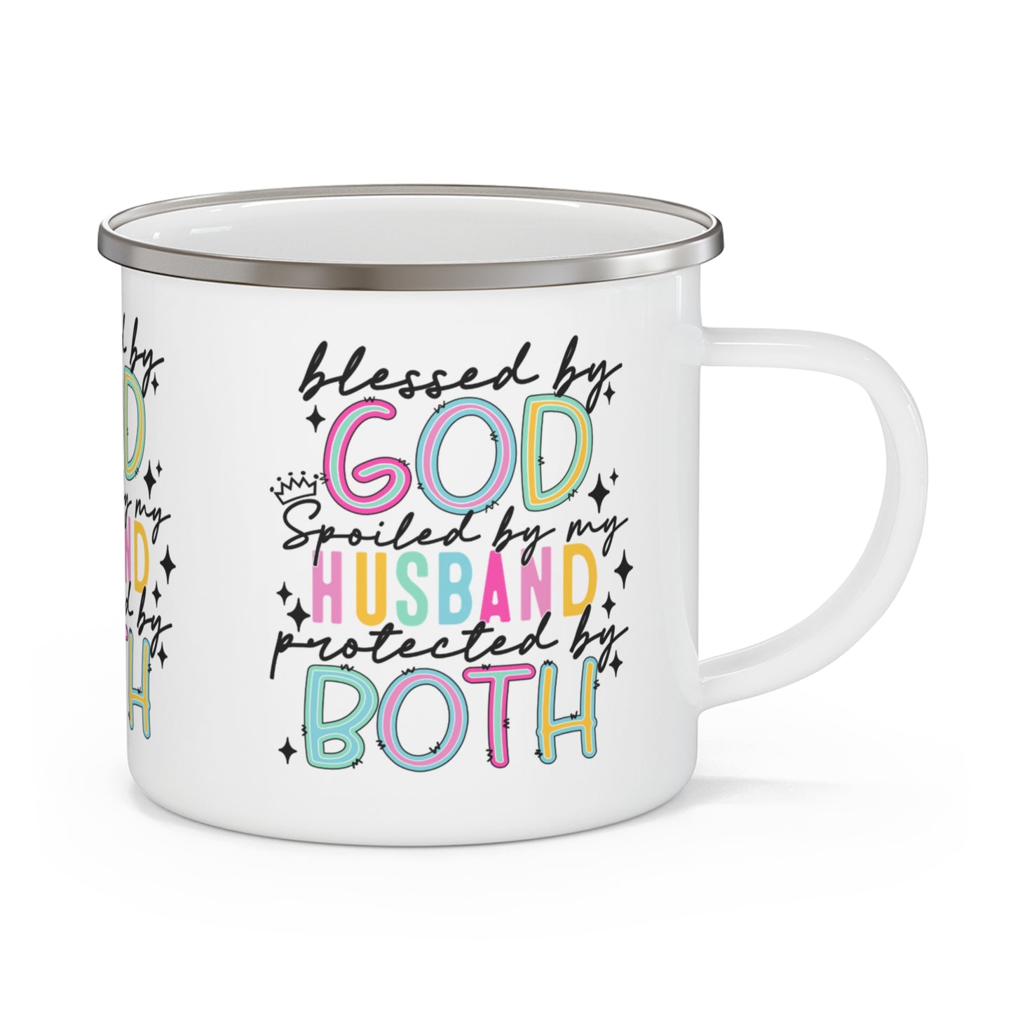 Blessed & Spoiled Enamel Camping Mug - Kim’s Signature Beauty & Accessories    
