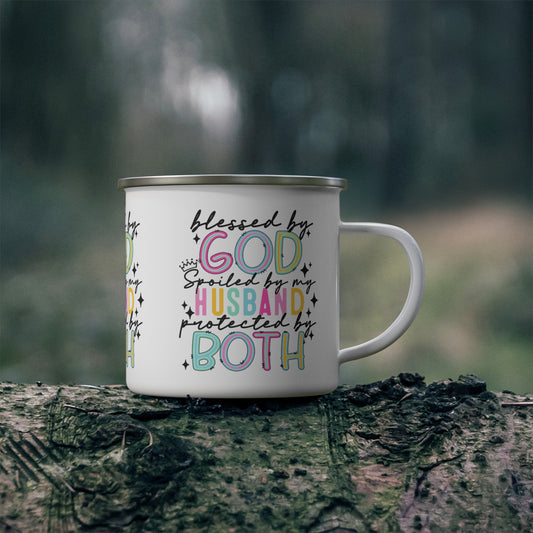 Blessed & Spoiled Enamel Camping Mug - Kim’s Signature Beauty & Accessories    