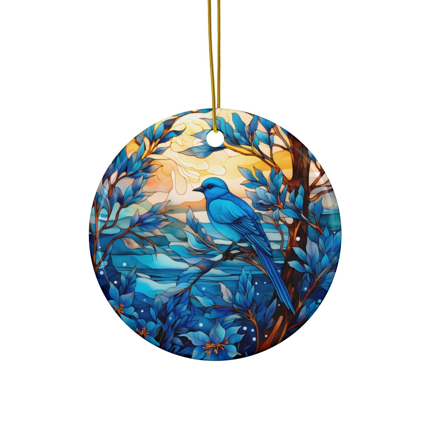 Blue Bird Ceramic Ornaments, 2-Side Print - Kim’s Signature Beauty & Accessories    