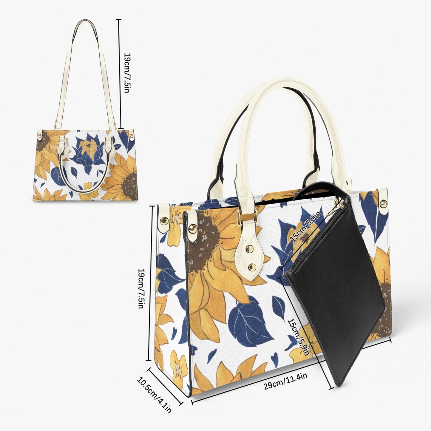 Blue Sunshine Tote Bag - Long Strap and Inner Bag - Kim’s Signature Beauty & Accessories    