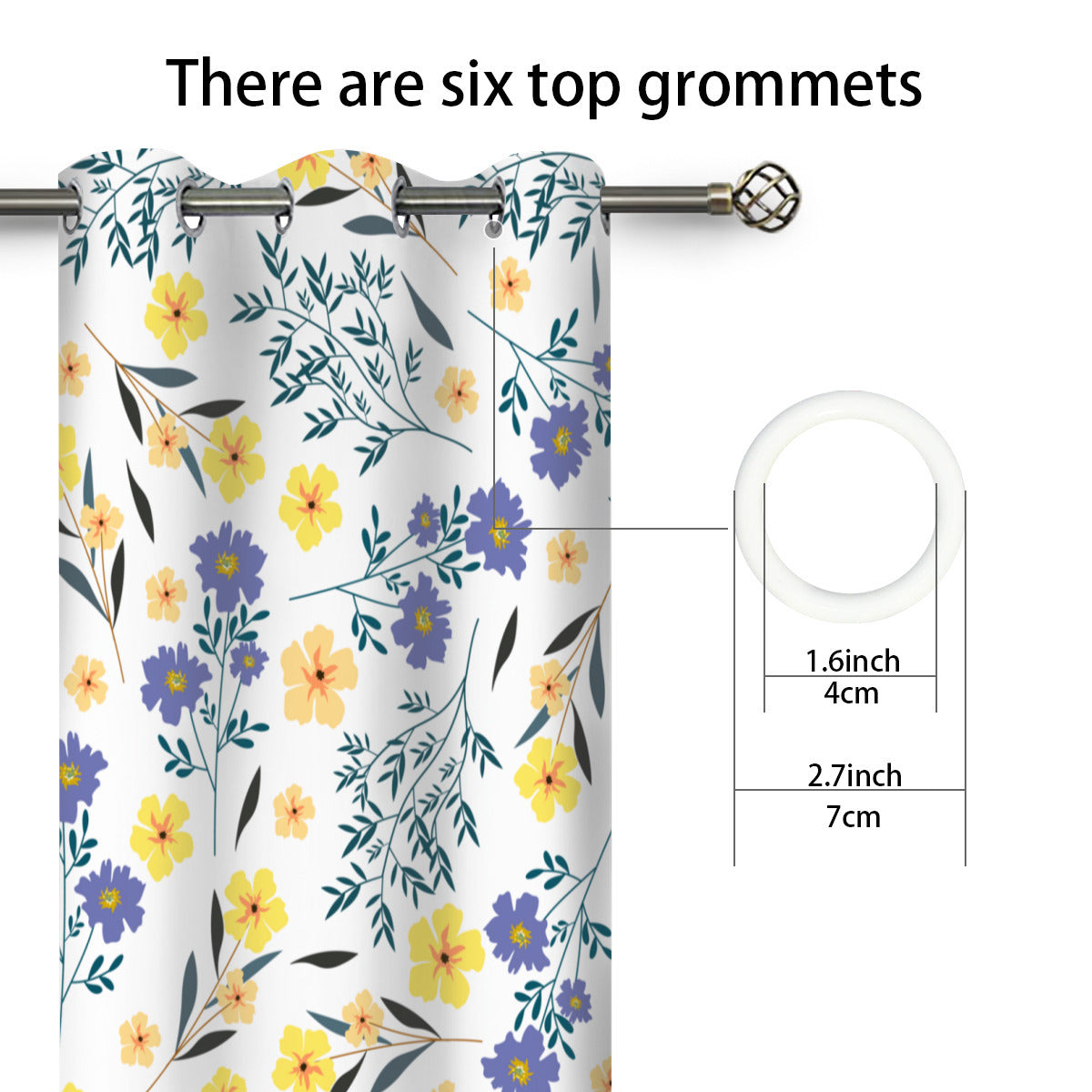 Blue & Yellow Floral | Curtains - Kim’s Signature Beauty & Accessories    