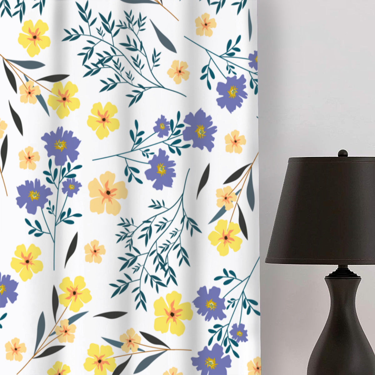 Blue & Yellow Floral | Curtains - Kim’s Signature Beauty & Accessories    