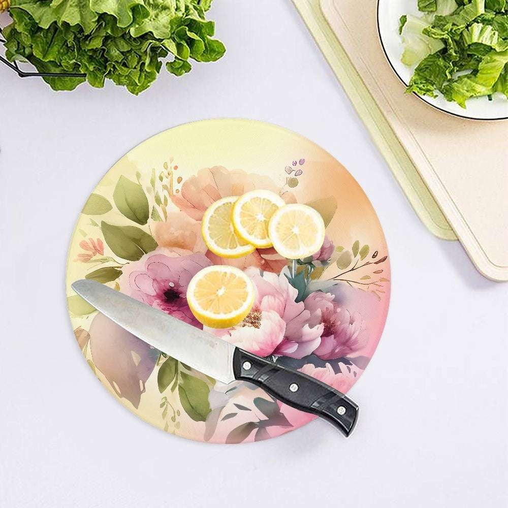 Boho Flowers | Tempered Glass Cutting Board - Kim’s Signature Beauty & Accessories    