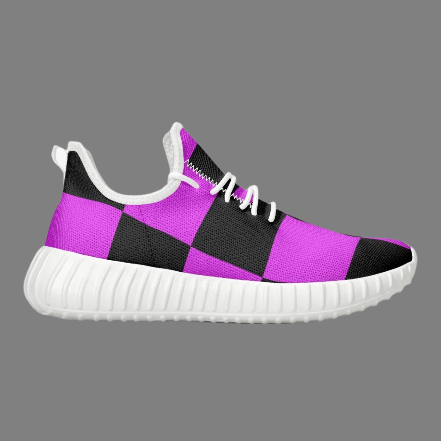 Bold Purple Checker Sneakers – Classic Comfort, Modern Edge - Kim’s Signature Beauty & Accessories    