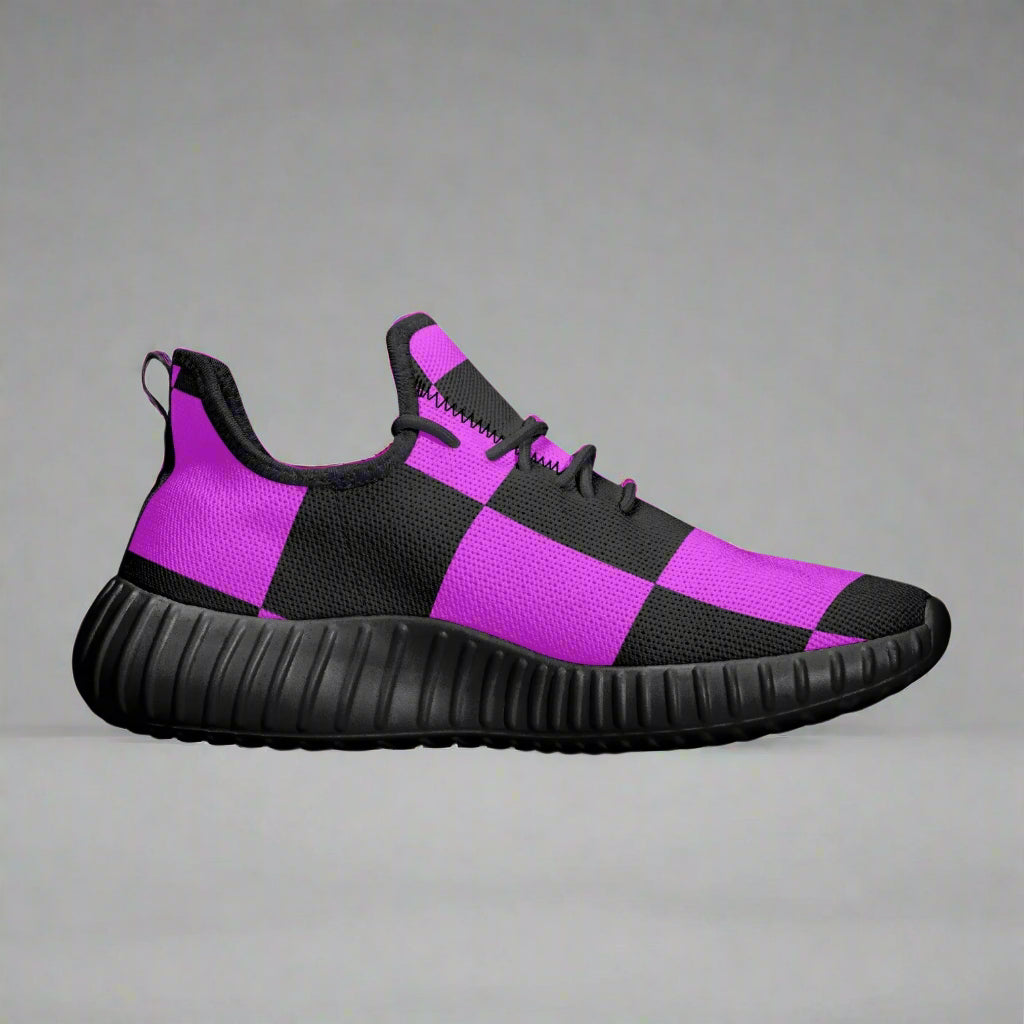 Bold Purple Checker Sneakers – Classic Comfort, Modern Edge - Kim’s Signature Beauty & Accessories    