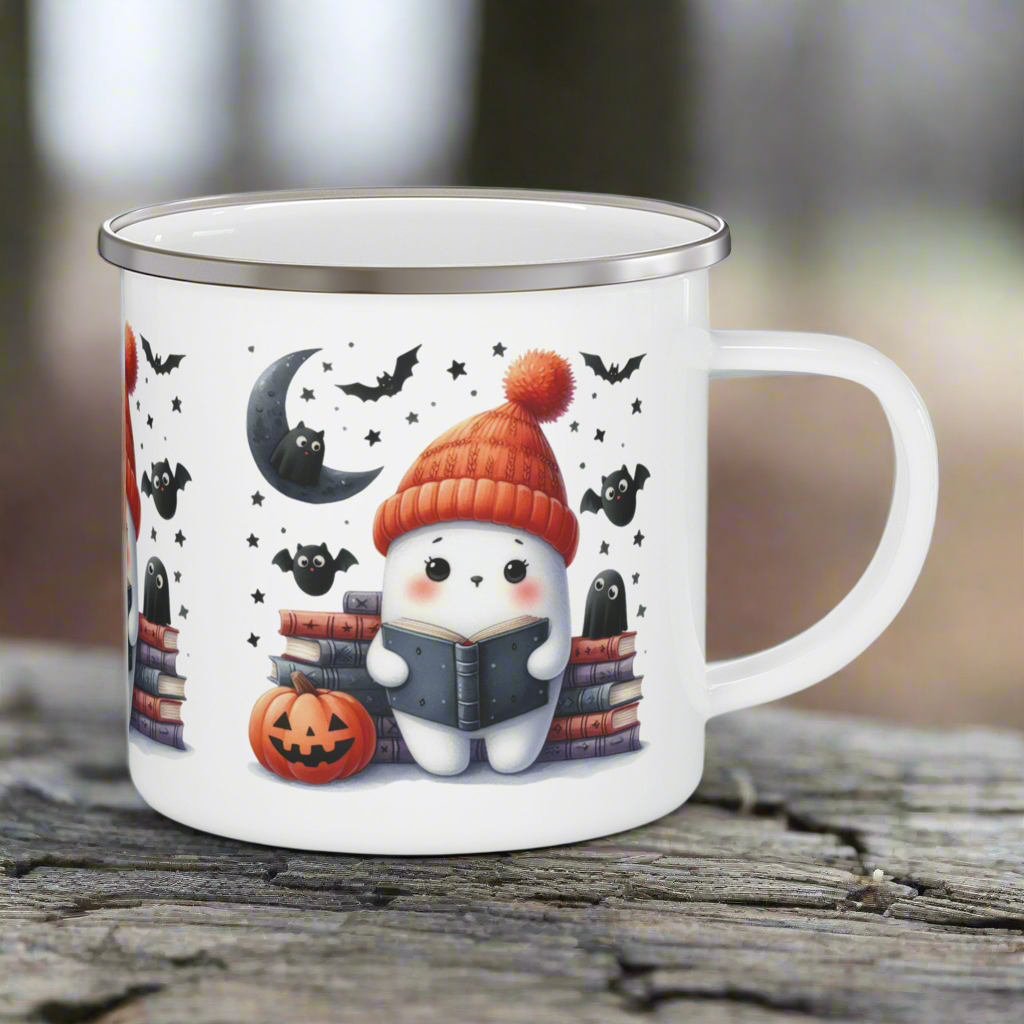 Book Reader Ghost Camping Mug - Kim’s Signature Beauty & Accessories    