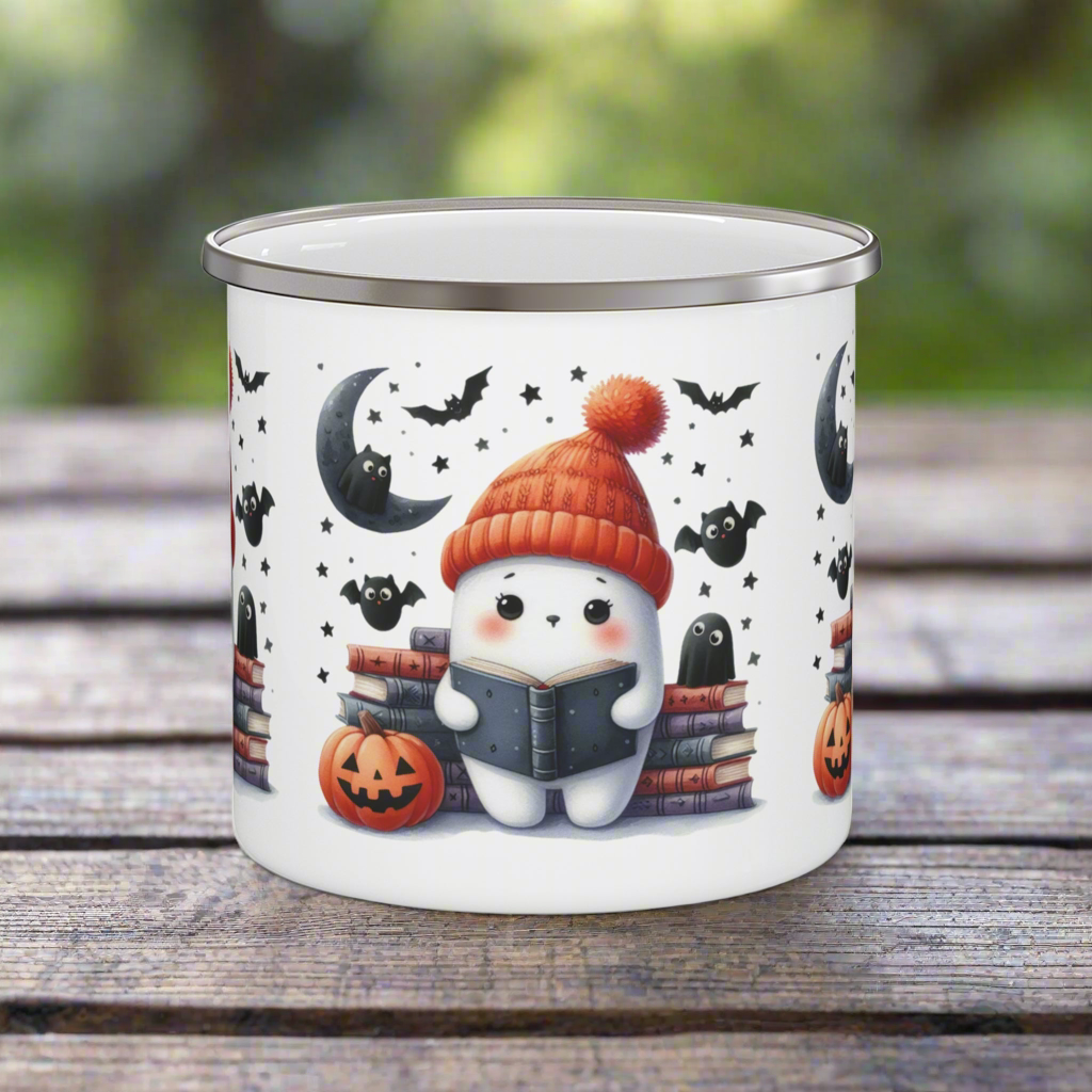 Book Reader Ghost Camping Mug - Kim’s Signature Beauty & Accessories    