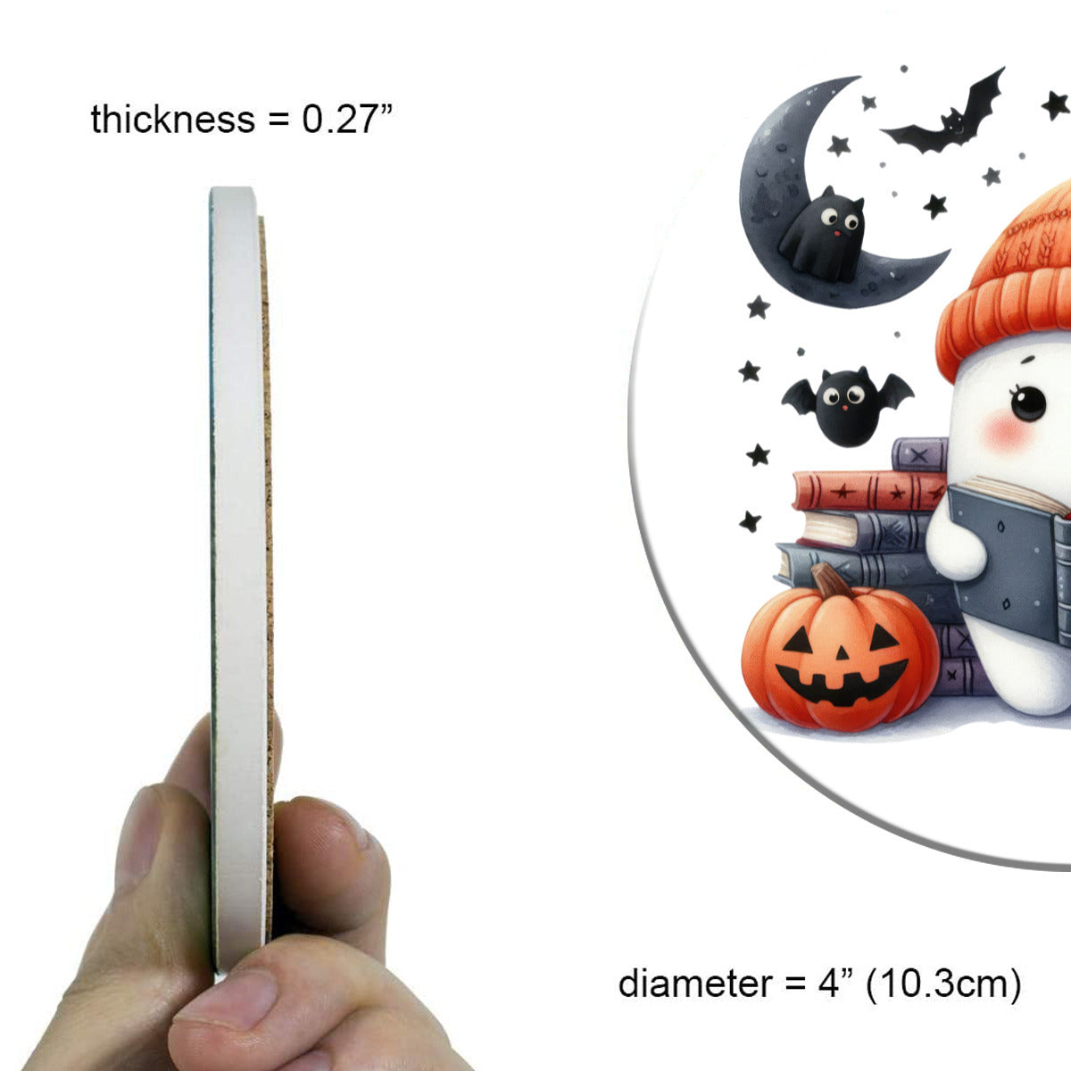 Book Reading Ghost Ceramic Coasters - Kim’s Signature Beauty & Accessories    