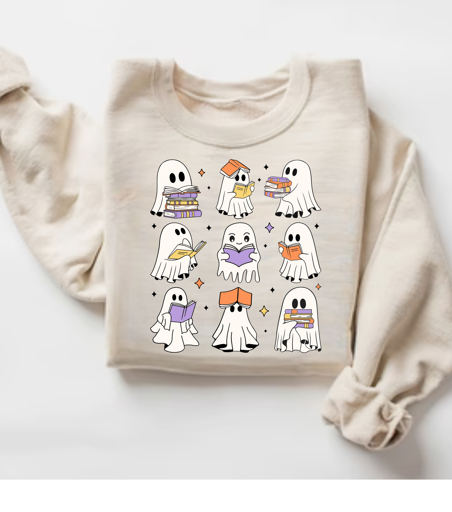 Bookish Boos - Cozy Ghost Readers Sweatshirt - Kim’s Signature Beauty & Accessories    