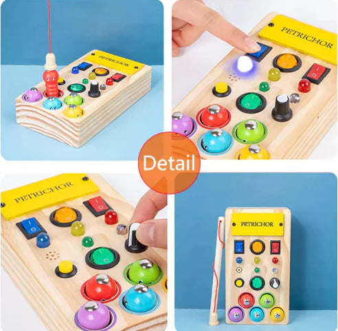 Bright Start LED Wooden Busy Board – Early Learning Toy for Kids - Kim’s Signature Beauty & Accessories    