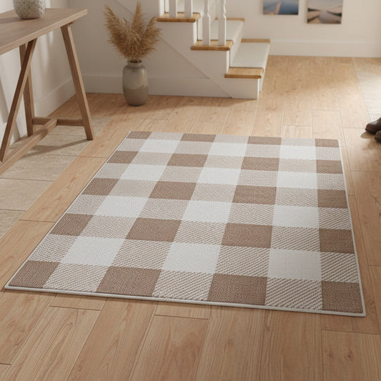 Brown Checkered Rug - Kim’s Signature Beauty & Accessories