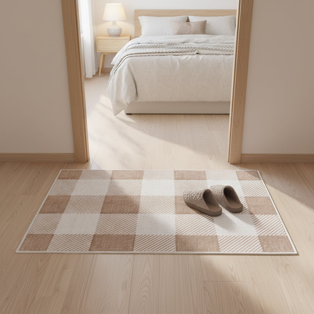 Brown Checkered Rug - Kim’s Signature Beauty & Accessories