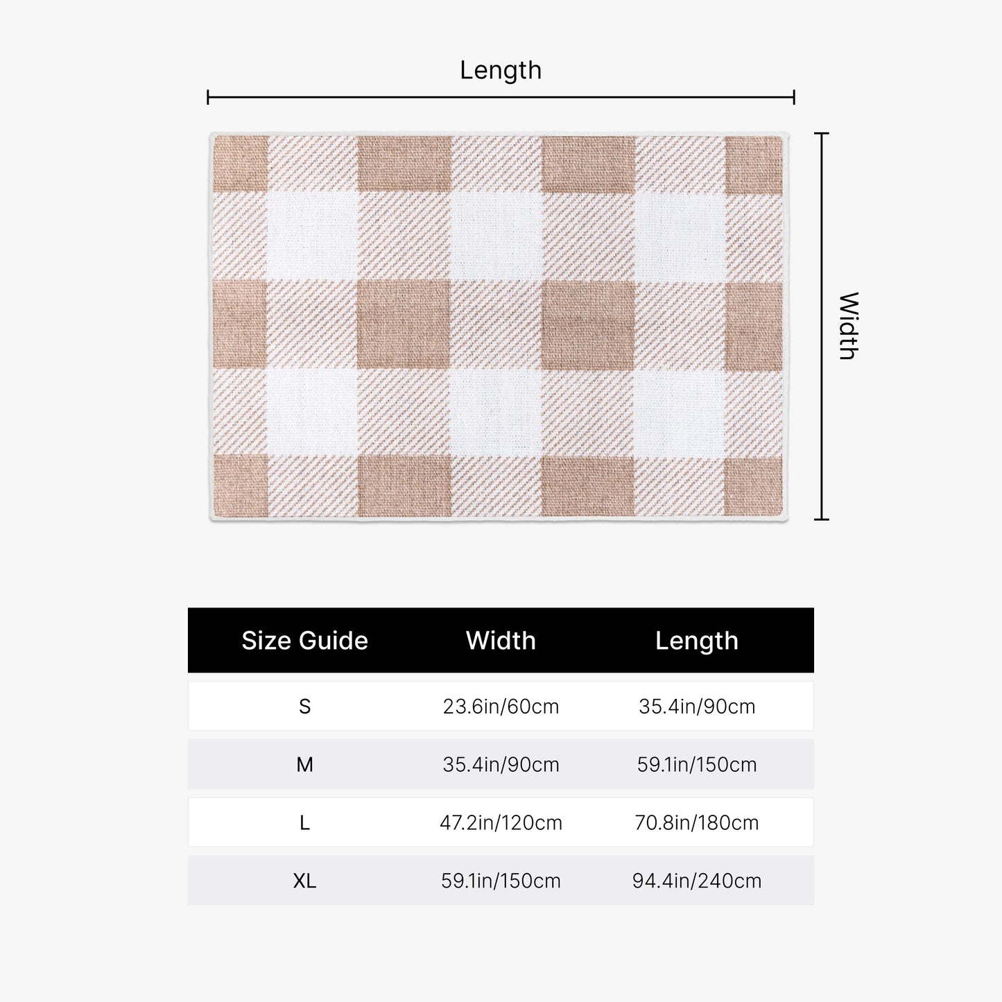 Brown Checkered Rug - Kim’s Signature Beauty & Accessories