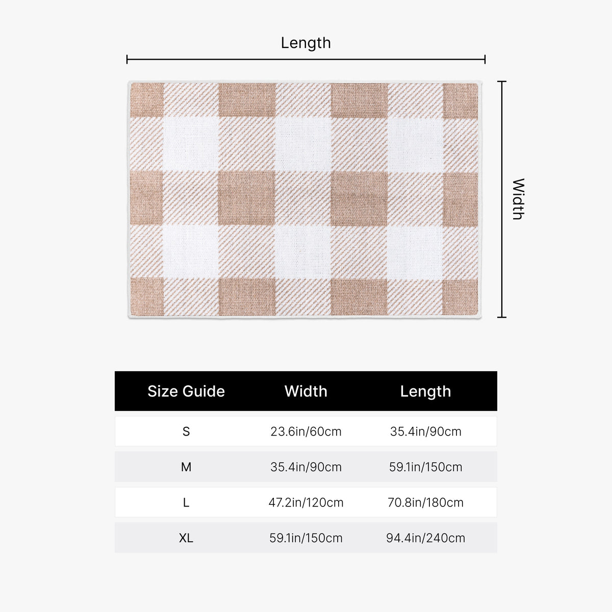 Brown Checkered Rug - Kim’s Signature Beauty & Accessories