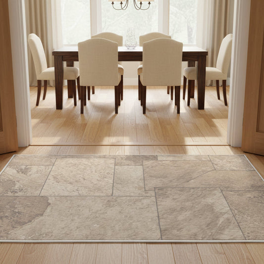 Brown Vintage Squares Rug - Kim’s Signature Beauty & Accessories