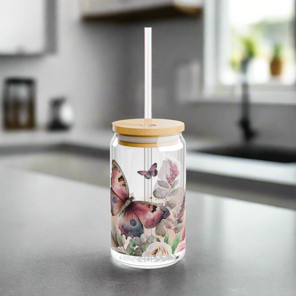 Butterfly love Sipper Glass, 16oz - Kim’s Signature Beauty & Accessories    