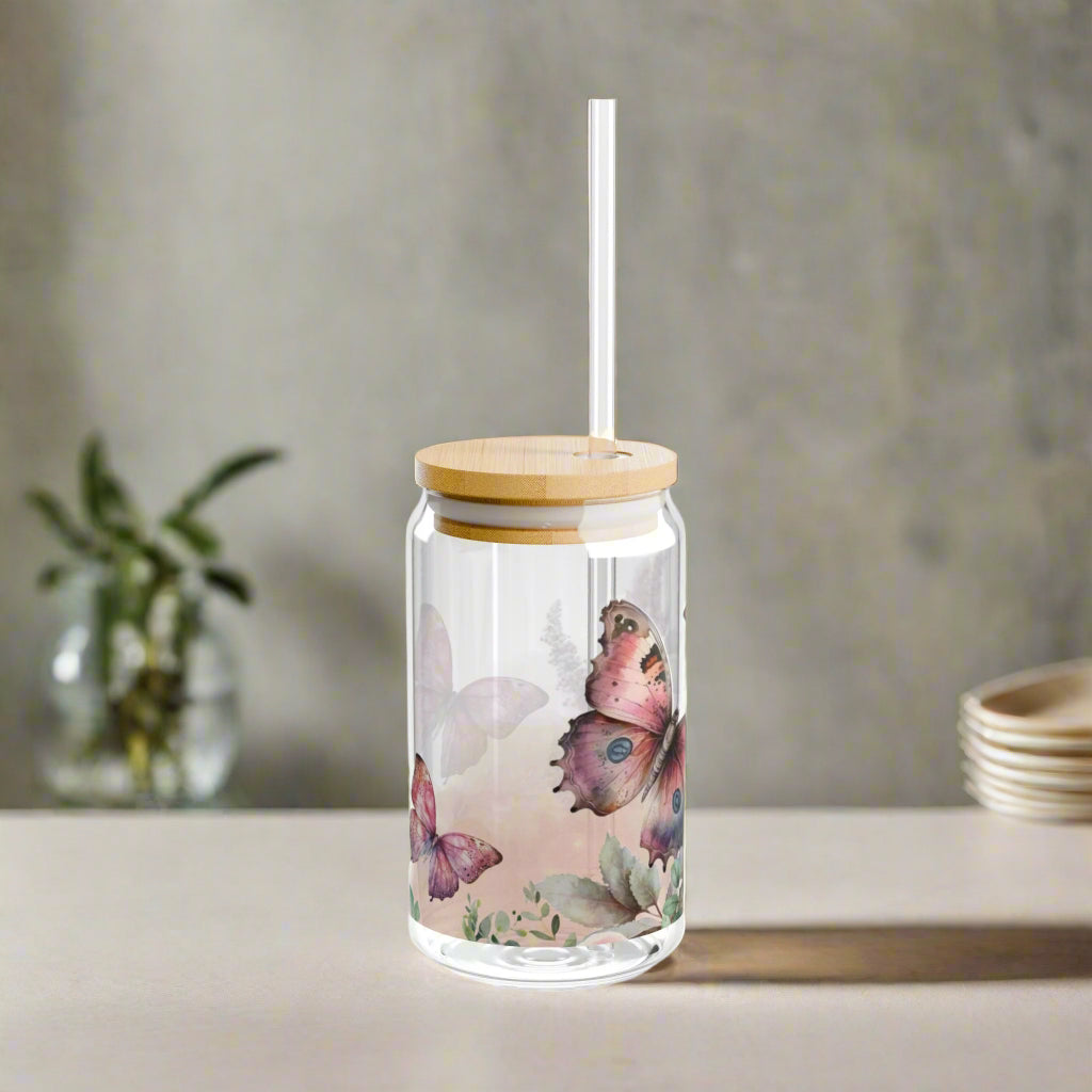 Butterfly love Sipper Glass, 16oz - Kim’s Signature Beauty & Accessories    