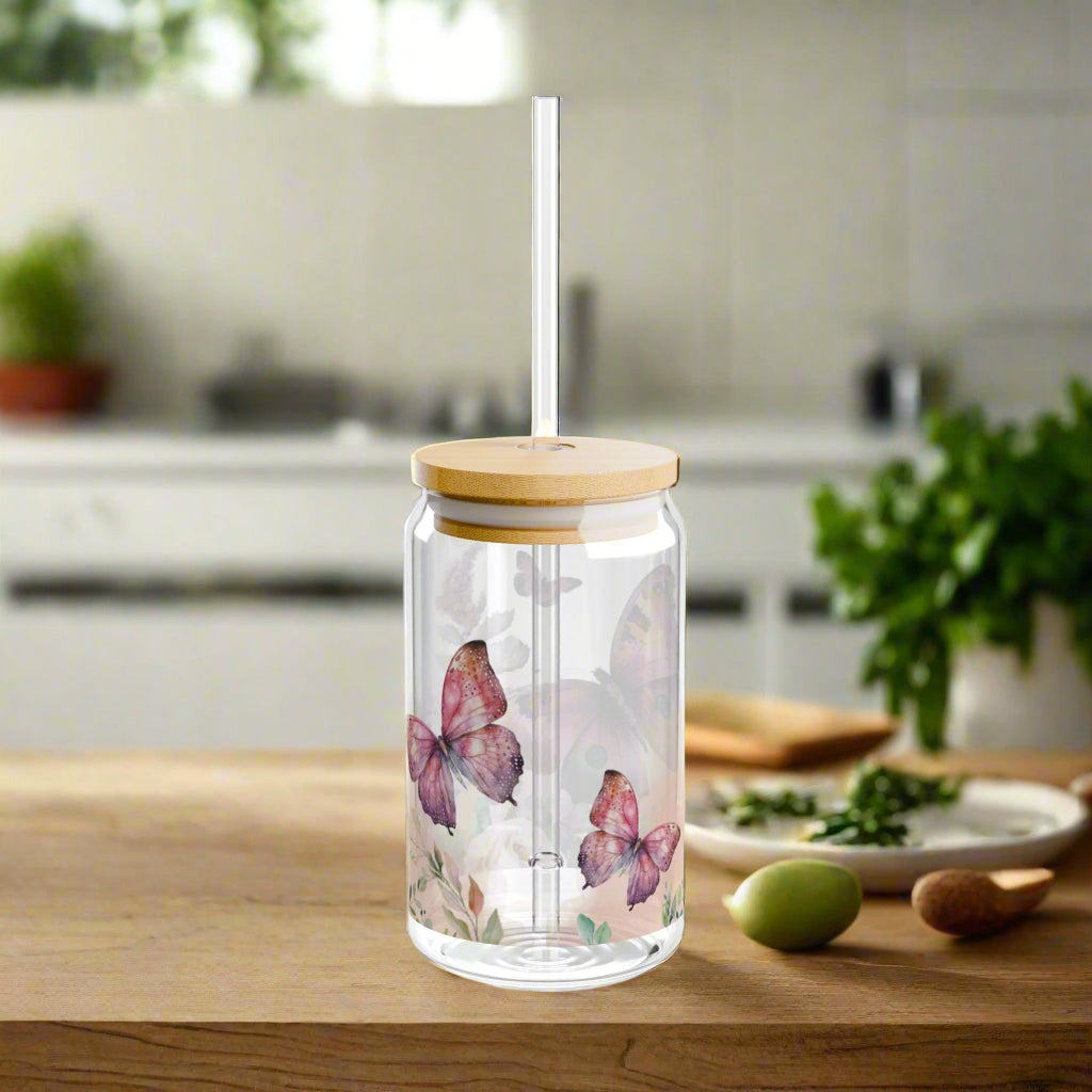 Butterfly love Sipper Glass, 16oz - Kim’s Signature Beauty & Accessories    