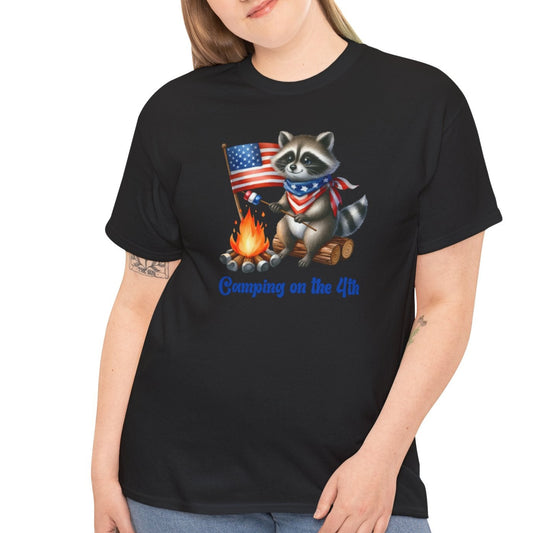 Camping on the 4th Raccoon T-Shirt - Kim’s Signature Beauty & Accessories    
