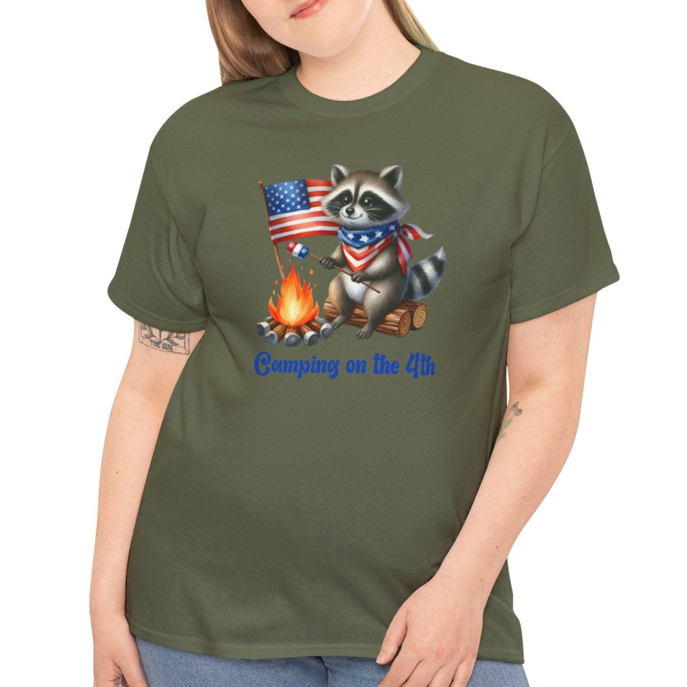 Camping on the 4th Raccoon T-Shirt - Kim’s Signature Beauty & Accessories    