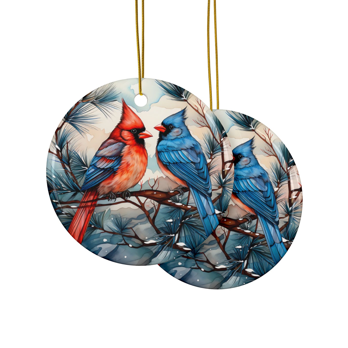 Cardianls Ceramic Ornaments, 2-Side Print - Kim’s Signature Beauty & Accessories    
