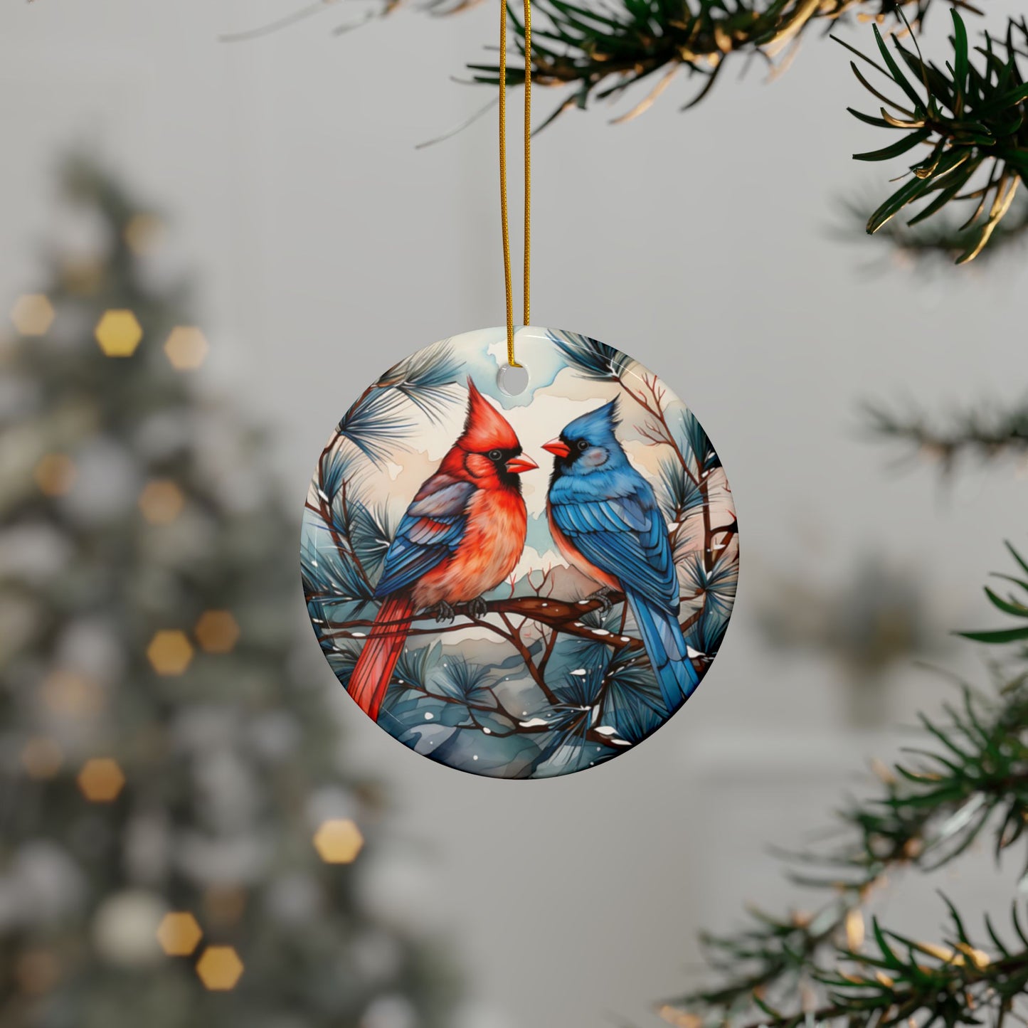 Cardianls Ceramic Ornaments, 2-Side Print - Kim’s Signature Beauty & Accessories    