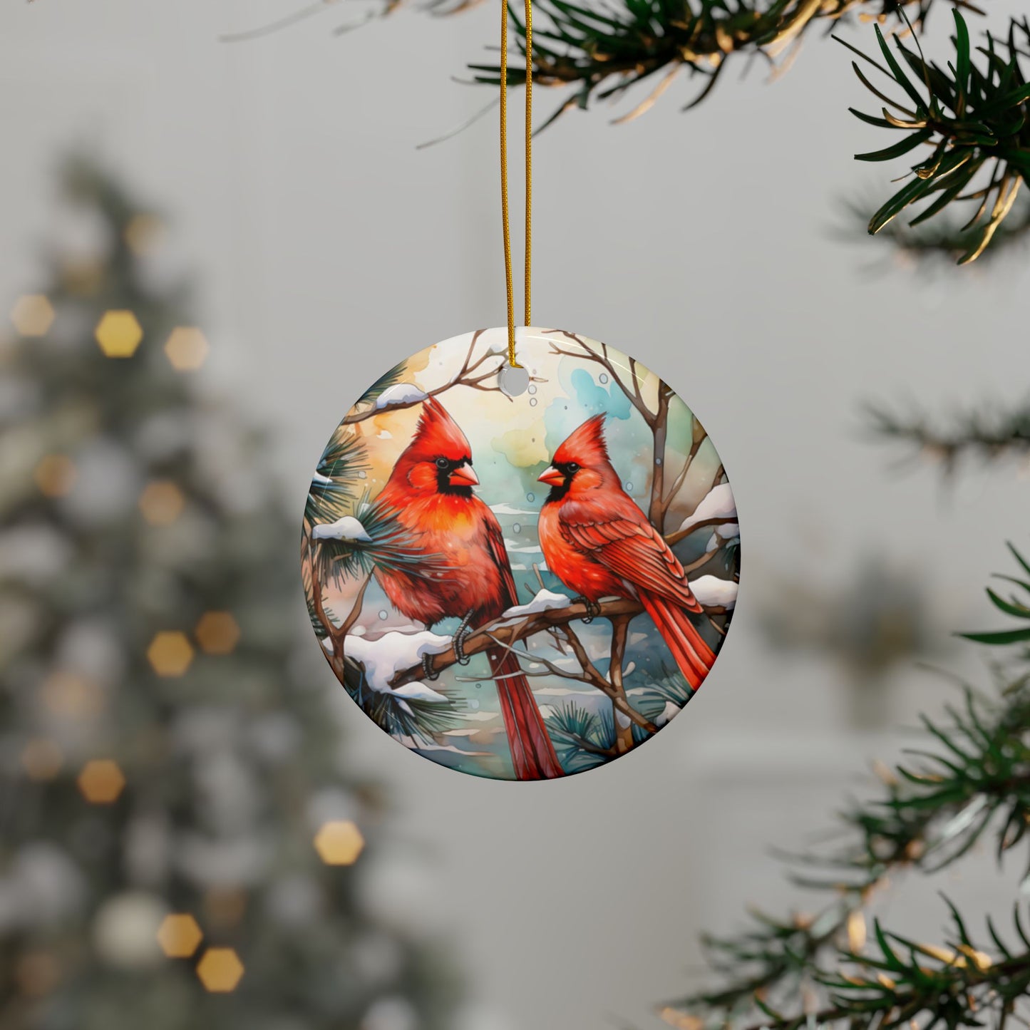 Cardinals Ceramic Ornaments, 2-Side Print, (1pc, 3pcs, 5pcs) - Kim’s Signature Beauty & Accessories    