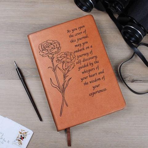 Carnation Leather Journal – Inspirational Vegan Notebook - Kim’s Signature Beauty & Accessories    