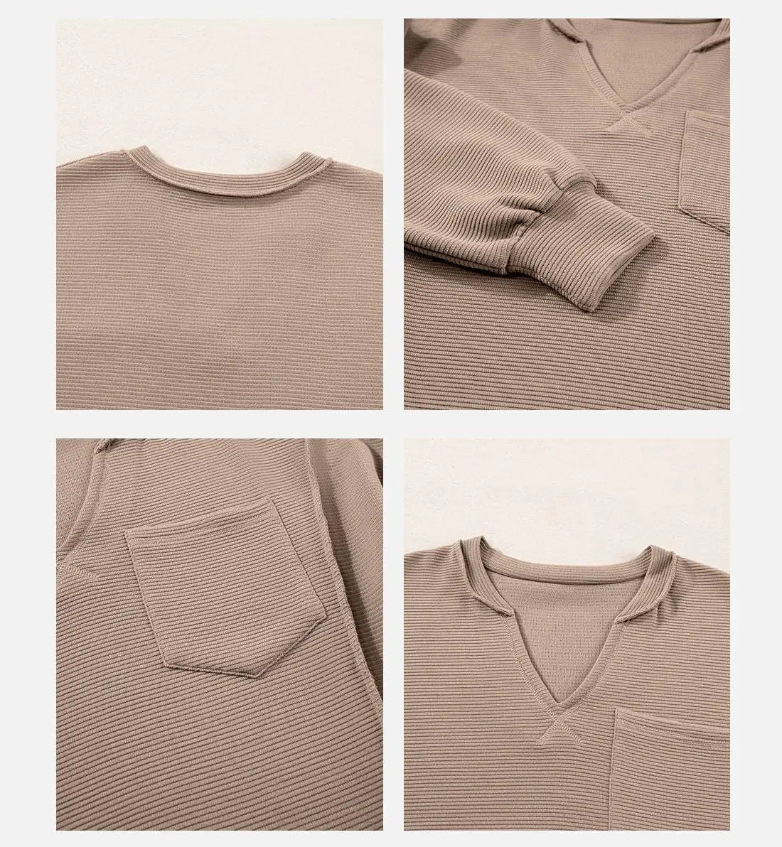 Casual Sweatshirts Waffle Knitted - Kim’s Signature Beauty & Accessories    