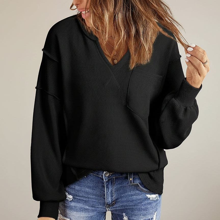 Casual Sweatshirts Waffle Knitted - Kim’s Signature Beauty & Accessories    