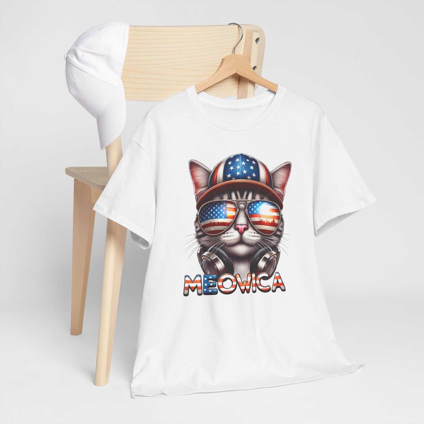 Cat Graphic Tee - Meowica Patriotic 4th of July Shirt - Kim’s Signature Beauty & Accessories    