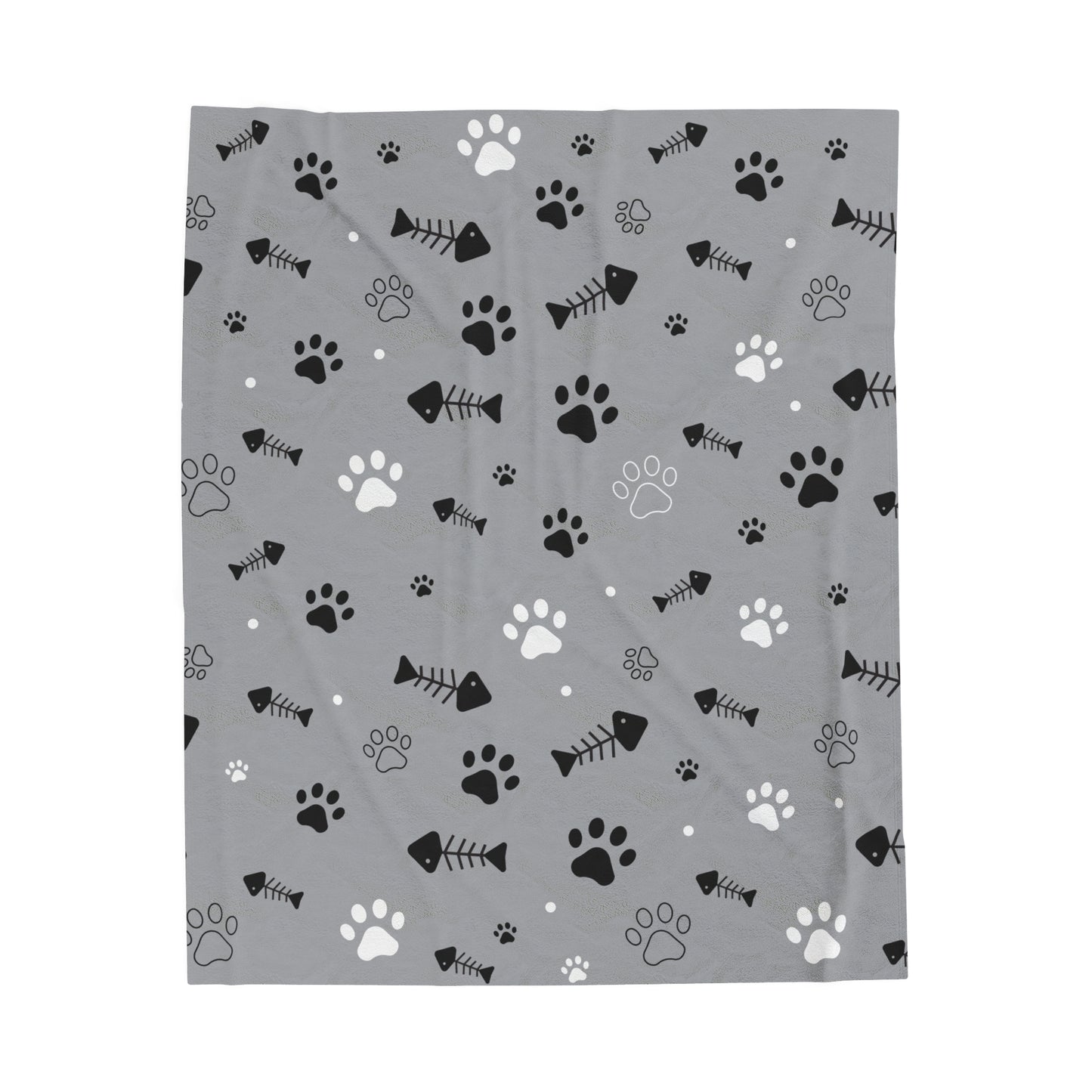 Cat Paws & Fish Bones Plush Blanket - Kim’s Signature Beauty & Accessories    