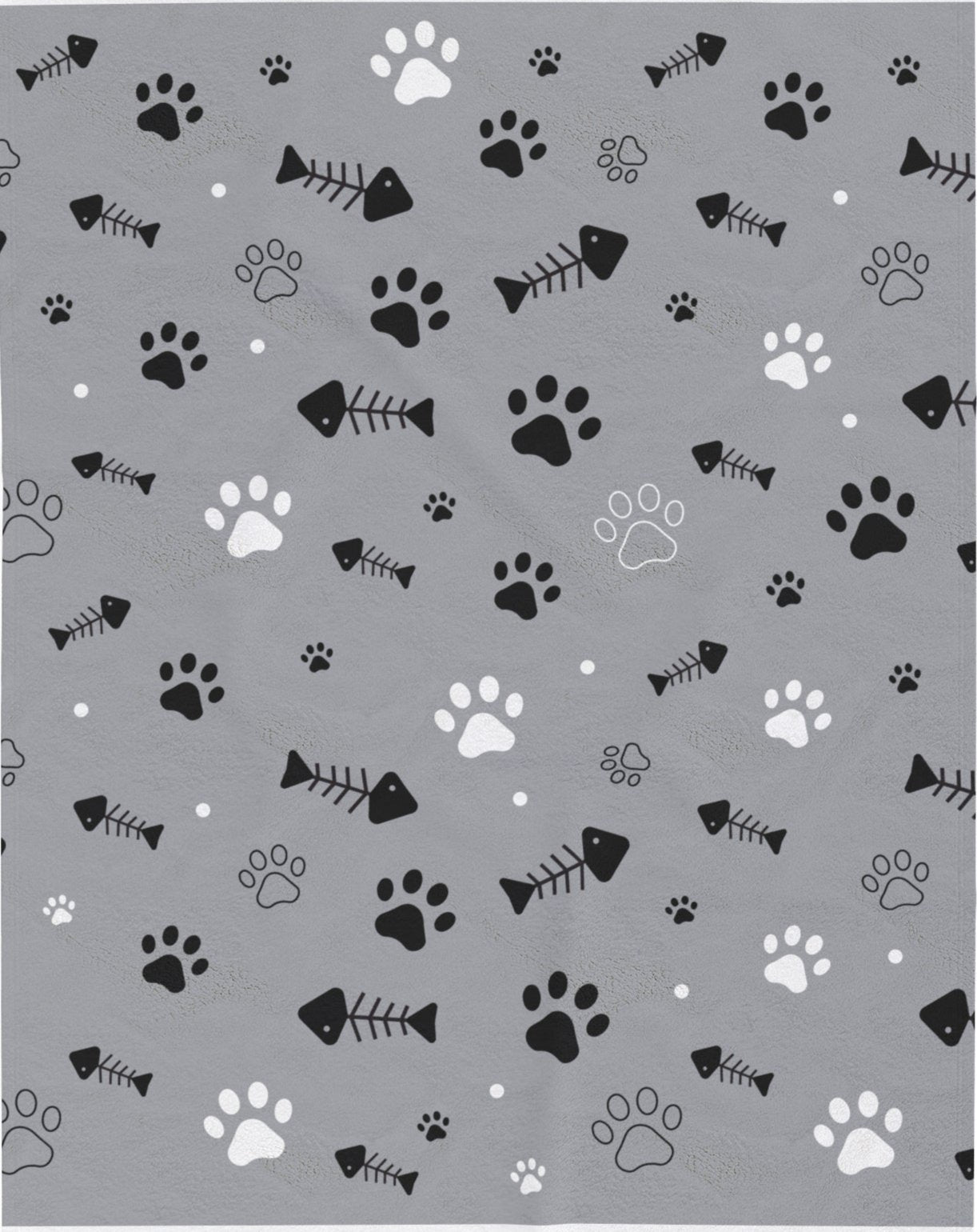 Cat Paws & Fish Bones Plush Blanket - Kim’s Signature Beauty & Accessories    
