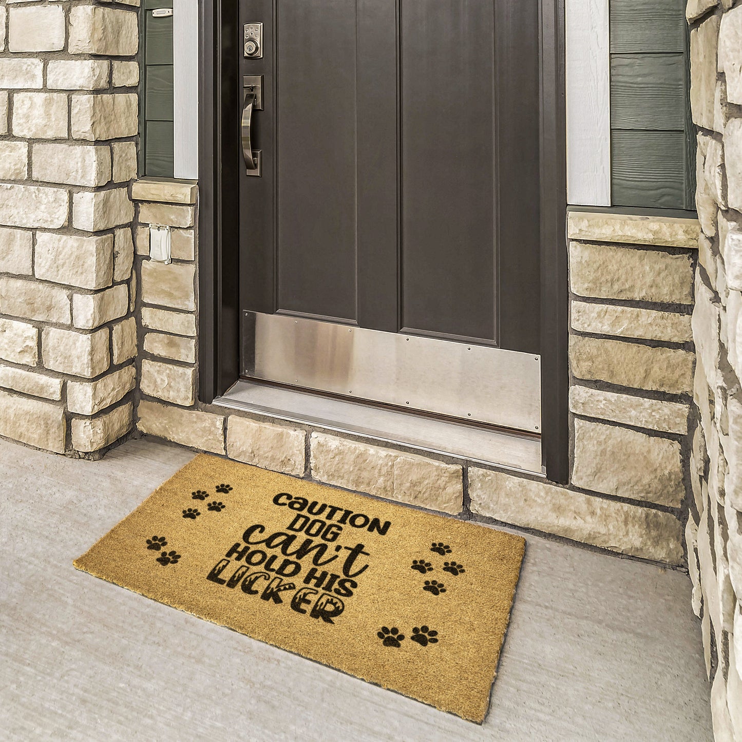 Caution Dog Can't hold his Licket Door Mat - Kim’s Signature Beauty & Accessories    