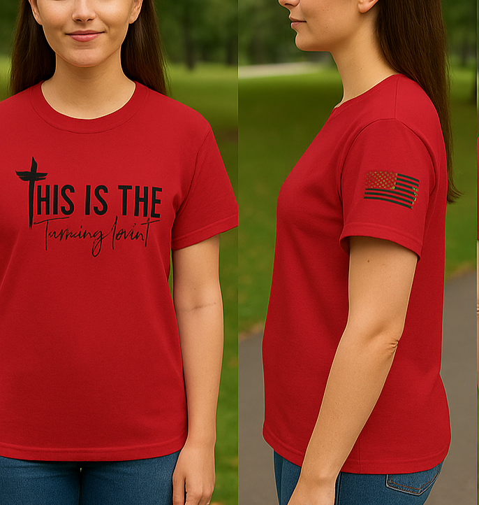 Charlie Kirk “Turning Point” Freedom Tee-Christian Statement - Kim’s Signature Beauty & Accessories    